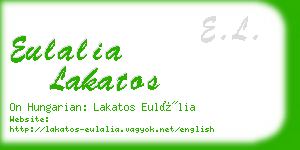 eulalia lakatos business card